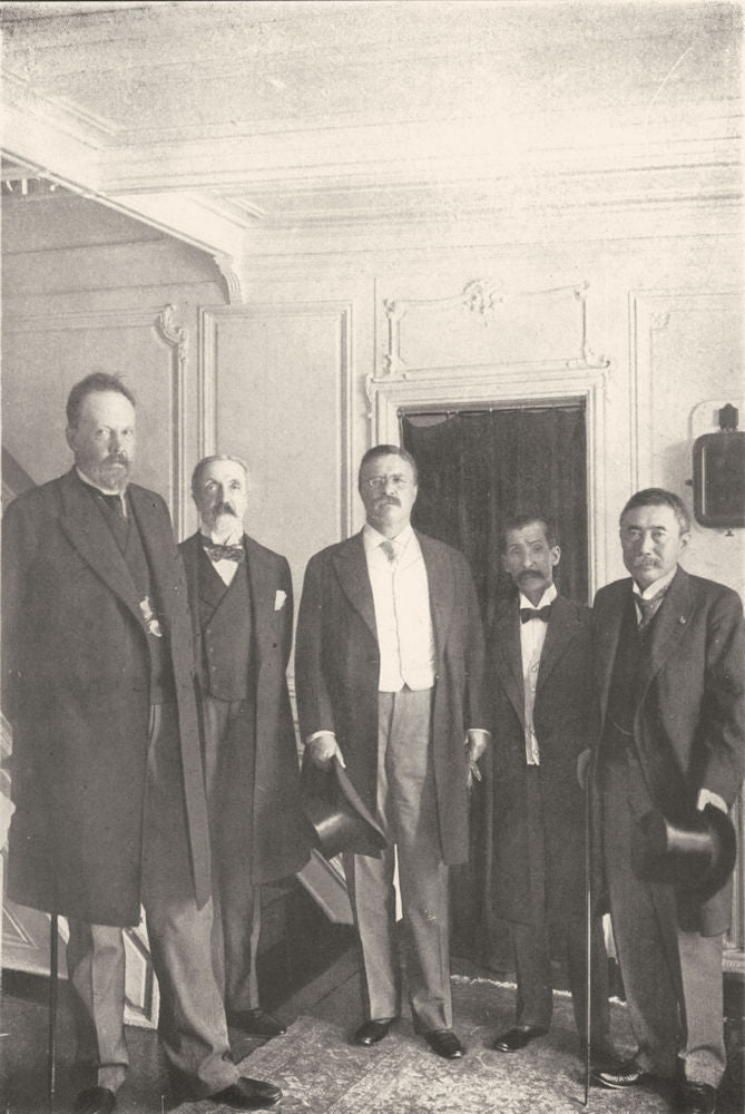 POLITICS. Russian & Japanese Peace Commissioners with Pres Roosevelt 1907